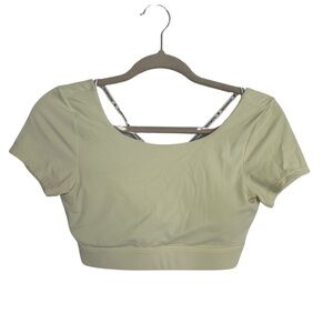 Glowmode Crisscross Back Short Sleeve Crop Top - Size Small